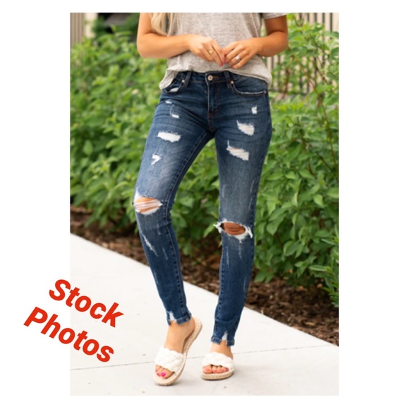 KanCan Austin Mid Rise Super Skinny Jeans Distressed Destroyed KC5055D Sz: 15/31 - Picture 15 of 16
